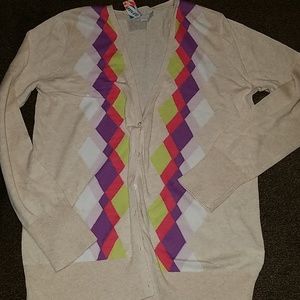 Old Navy buttonup cardigan sweater argyle print